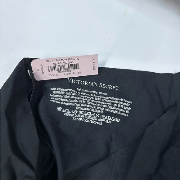 NEW Victorias Secret Bra Panty Set 36DD Plunge XS High Leg Cheeky Black #0899 - Picture 3 of 8